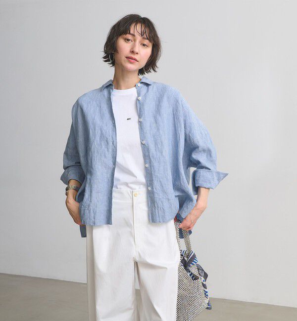 UNITED ARROWS「リネン ドルマン シャツ ‐ウォッシャブル‐」|シャツ・ブラウス|LT.BLUE