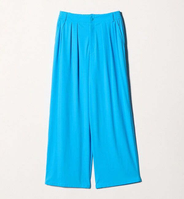 UNITED ARROWS「ジャージー タック ワイドパンツ ‐ウォッシャブル‐」|スラックス|TURQUOISE