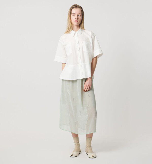 AEWEN MATOPH「＜AEWEN MATOPH＞ペプラムショートスリーブシャツ ウォッシャブル」|シャツ・ブラウス|