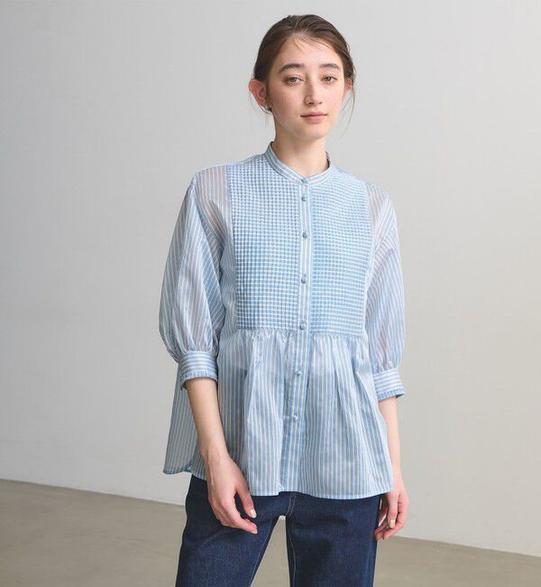 UNITED ARROWS「シルキー ピンタック ブラウス ‐ウォッシャブル‐」|シャツ・ブラウス|