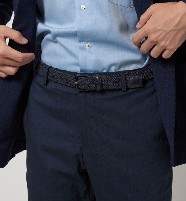 UNITED ARROWS green label relaxing「レザー バックル ゴムメッシュ ベルト」|ベルト|