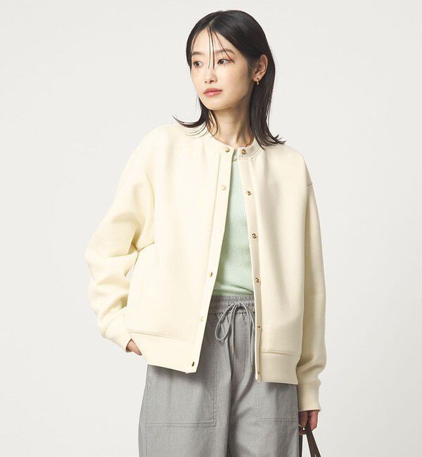 UNITED ARROWS green label relaxing「ダンボール ノーカラー カーディガン」|カーディガン|OFF WHITE