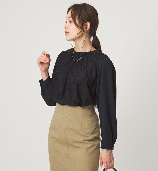UNITED ARROWS green label relaxing「カサネ レース ブラウス」|シャツ・ブラウス|