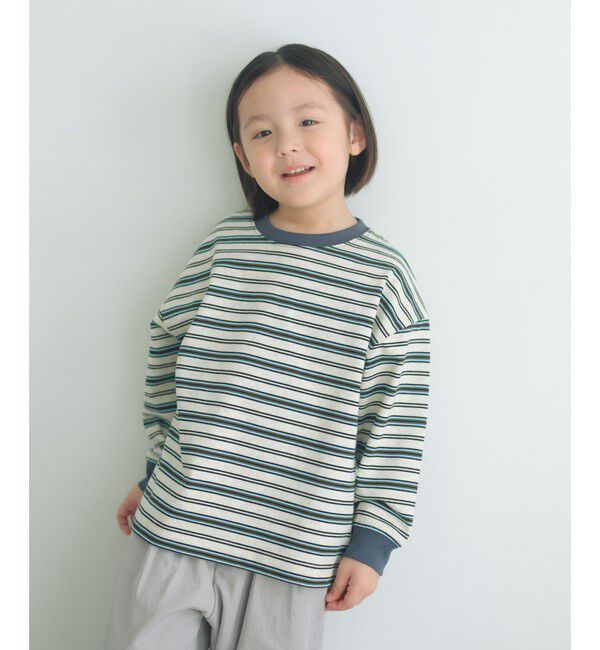 UNITED ARROWS green label relaxing「マルチボーダー Tシャツ / キッズ  100cm-160cm」|Tシャツ・カットソー|LT.GRAY