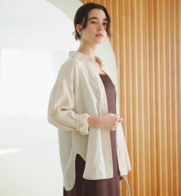 UNITED ARROWS green label relaxing「【結論シリーズ】リネン2WAYシャツ［size SHORTあり］」|シャツ・ブラウス|