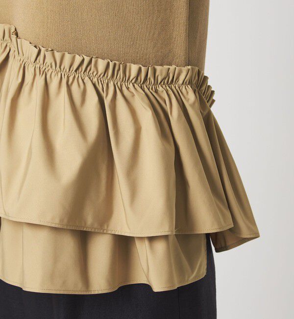 UNITED ARROWS green label relaxing「ドッキング ペプラム ショートスリーブ ニット プルオーバー ウォッシャブル」|ニット・セーター|