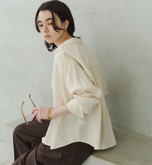 UNITED ARROWS green label relaxing「【結論シリーズ】リネンバランスシャツ［size SHORTあり］」|シャツ・ブラウス|