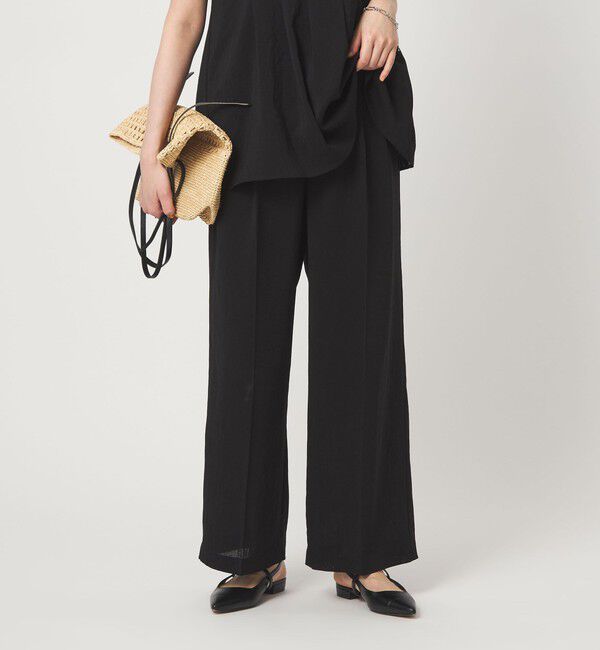 UNITED ARROWS green label relaxing「［size SHORT/TALLあり］シアーエア ワイド パンツ マシンウォッシャブル」|その他|BLACK