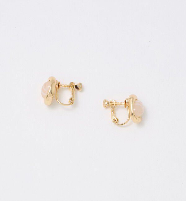 UNITED ARROWS green label relaxing「オーバルマーブル＆メタルフレーム イヤリング」|ピアス|
