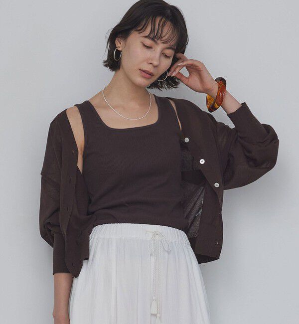 UNITED ARROWS green label relaxing「デコルテタンクトップ / カップインナー」|タンクトップ|DK.BROWN