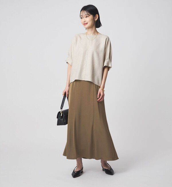 UNITED ARROWS green label relaxing「サテン セミナロー スカート」|フレア|