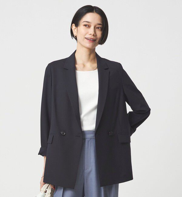 UNITED ARROWS green label relaxing「［size SHORTあり］ライト カチリラ ダブルジャケット」|テーラードジャケット|NAVY