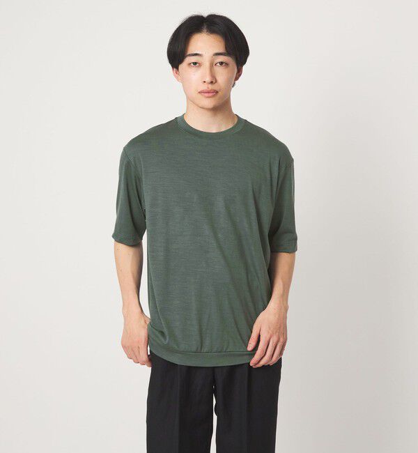 UNITED ARROWS green label relaxing「ウールナイロン テーラード クルーネック Tシャツ ウールT」|Tシャツ・カットソー|OLIVE