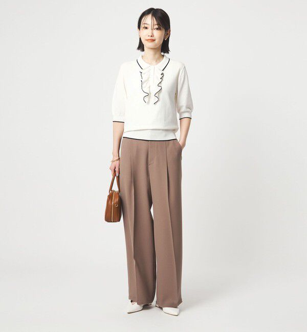 UNITED ARROWS green label relaxing「フリル ポロニット」|ニット・セーター|