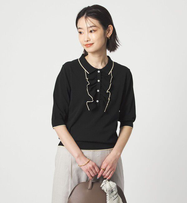 UNITED ARROWS green label relaxing「フリル ポロニット」|ニット・セーター|