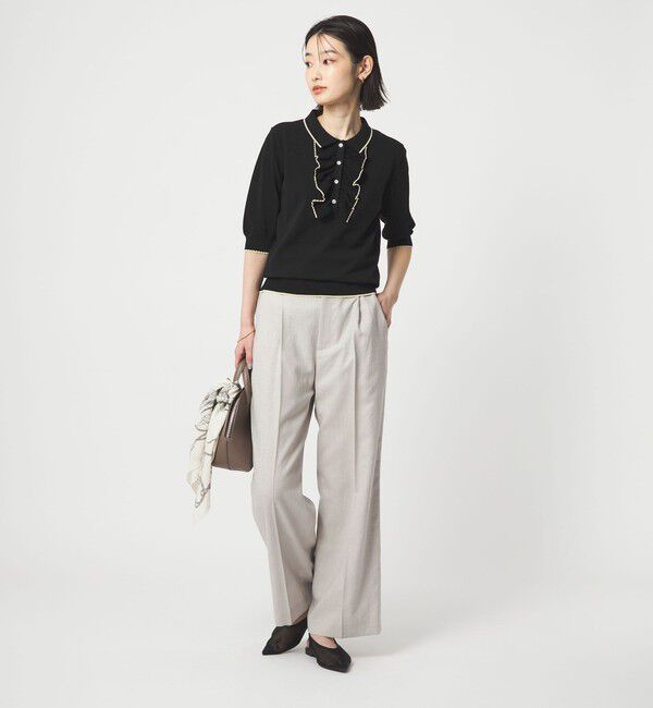 UNITED ARROWS green label relaxing「フリル ポロニット」|ニット・セーター|