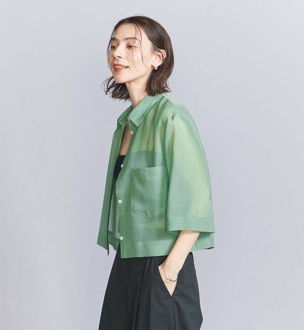 BEAUTY&YOUTH UNITED ARROWS「ポリエステル オーガンジー シャツ ウォッシャブル」|シャツ・ブラウス|