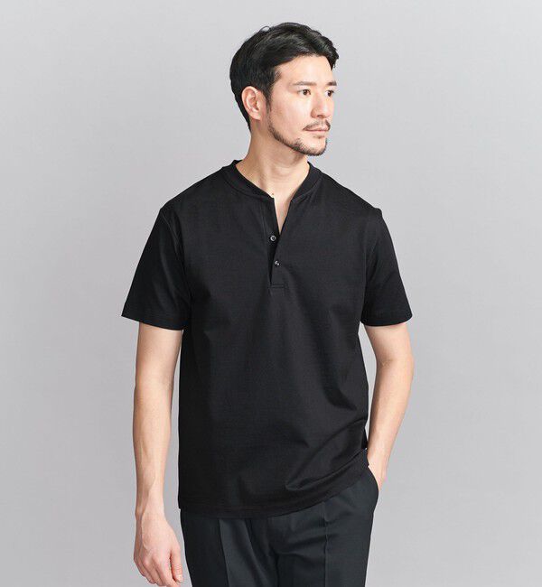BEAUTY&YOUTH UNITED ARROWS「【WEB限定 WARDROBE SMART】クリア  ガスコットン ヘンリーネック カットソー【抗菌・防臭】」|Tシャツ・カットソー|