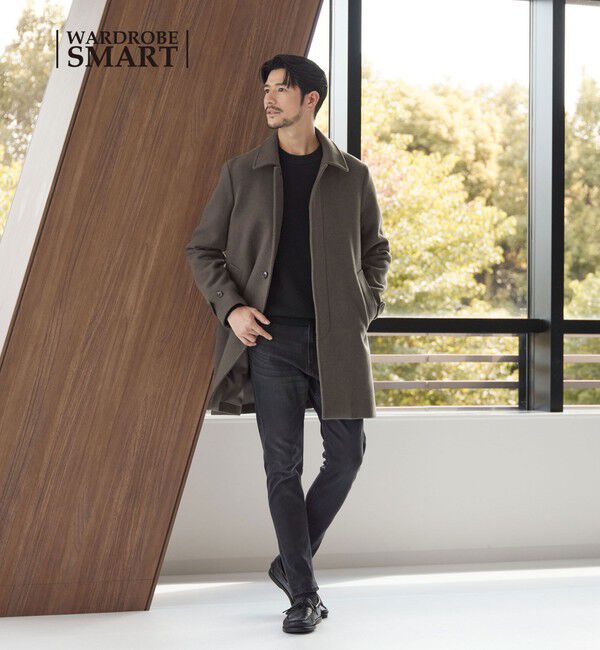 BEAUTY&YOUTH UNITED ARROWS「【WEB限定 WARDROBE SMART】PE メルトン バルカラーコート」|ステンカラーコート|