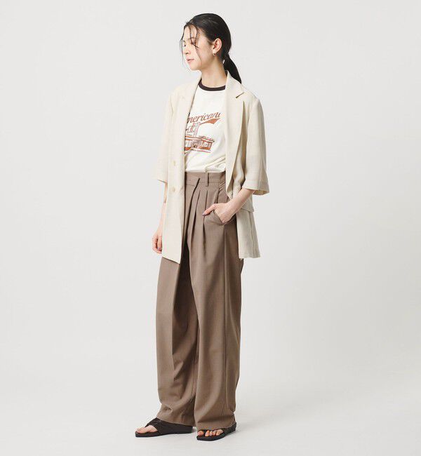 BEAUTY&YOUTH UNITED ARROWS「ポプリン 2タック ラップパンツ ウォッシャブル 吸水速乾 接触冷感」|その他|