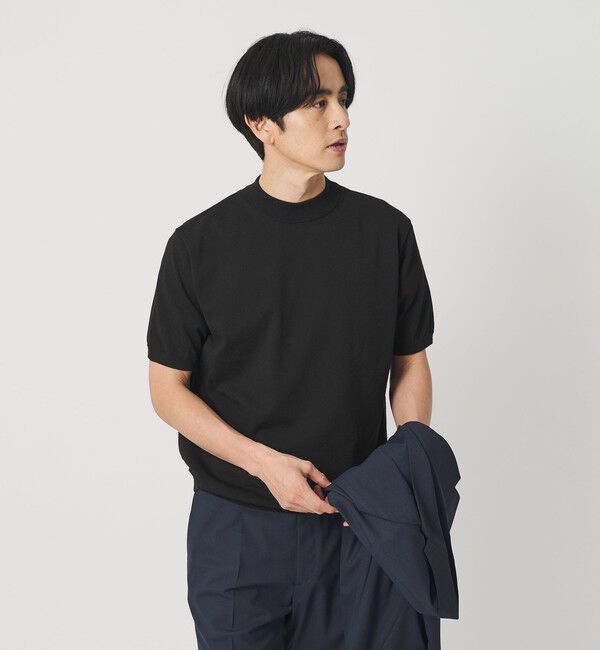 BEAUTY&YOUTH UNITED ARROWS「デオドラント ジャケットネック ニット 抗菌防臭 ウォッシャブル」|ニット・セーター|BLACK