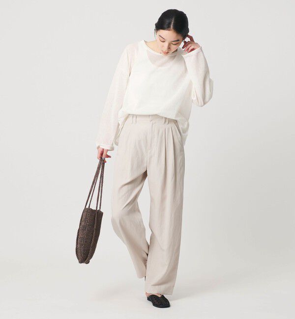 BEAUTY&YOUTH UNITED ARROWS「麻ブレンド ルーズ ボートネック ニットプルオーバー ウォッシャブル」|ニット・セーター|