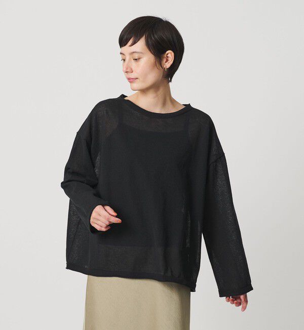 BEAUTY&YOUTH UNITED ARROWS「麻ブレンド ルーズ ボートネック ニットプルオーバー ウォッシャブル」|ニット・セーター|