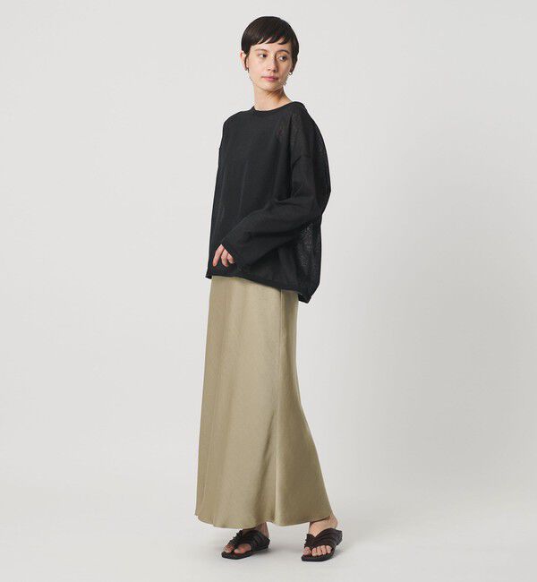 BEAUTY&YOUTH UNITED ARROWS「麻ブレンド ルーズ ボートネック ニットプルオーバー ウォッシャブル」|ニット・セーター|