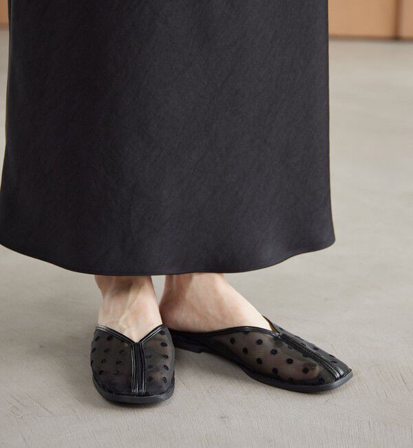 BEAUTY&YOUTH UNITED ARROWS「チュール スライダー サンダル」|サンダル|BLACK