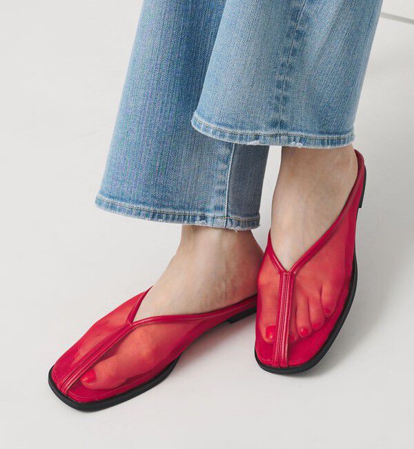 BEAUTY&YOUTH UNITED ARROWS「チュール スライダー サンダル」|サンダル|RED