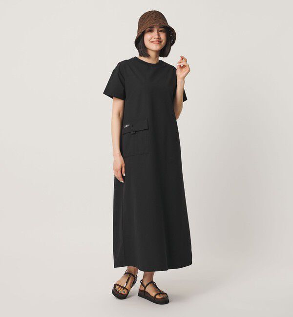 BEAUTY&YOUTH UNITED ARROWS「【別注】＜THOUSAND MILE＞ショートスリーブワンピース UVカット 吸汗速乾」|ワンピース|BLACK