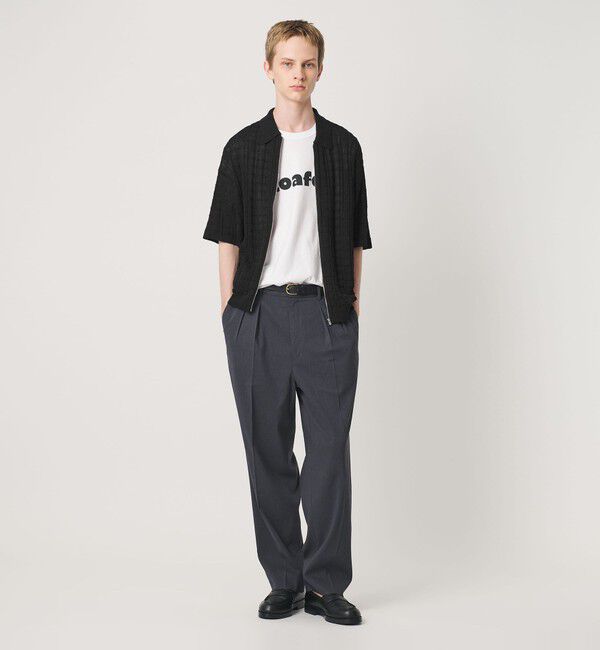 BEAUTY&YOUTH UNITED ARROWS「ジャガード フルジップ ショートスリーブ ポロニット ウォッシャブル」|カーディガン|