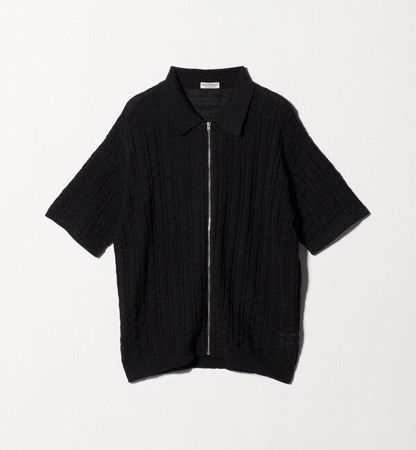 BEAUTY&YOUTH UNITED ARROWS「ジャガード フルジップ ショートスリーブ ポロニット ウォッシャブル」|カーディガン|
