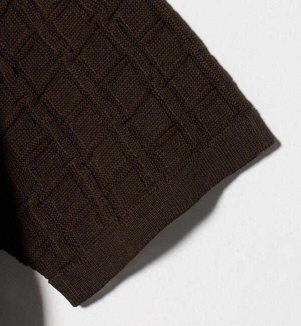 BEAUTY&YOUTH UNITED ARROWS「ジャガード フルジップ ショートスリーブ ポロニット ウォッシャブル」|カーディガン|