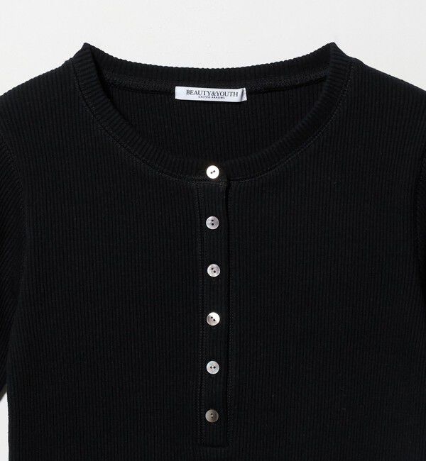 BEAUTY&YOUTH UNITED ARROWS「コットン リブ ヘンリーネック ショートスリーブ カットソー」|Tシャツ・カットソー|
