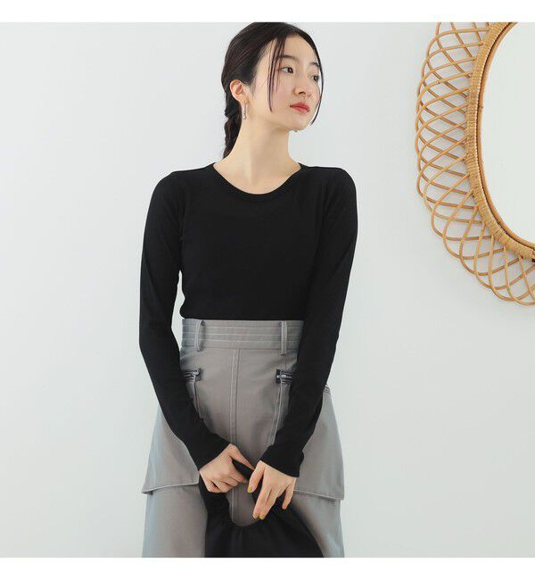 Ray BEAMS 「テレコ リブ クルーネック トップス」|Tシャツ・カットソー|