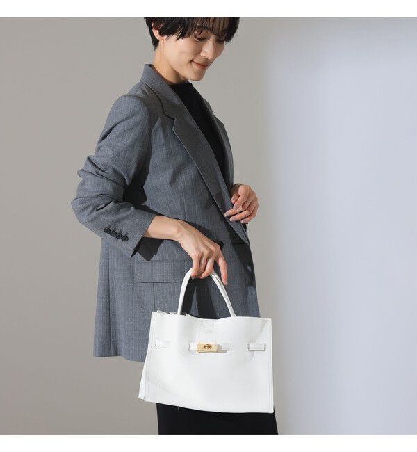 Demi-Luxe BEAMS 「VIOLAd&rsquo;ORO / TRERO シュリンク クロア トートバッグ M」|トートバッグ|別注WHITE&times;GREY