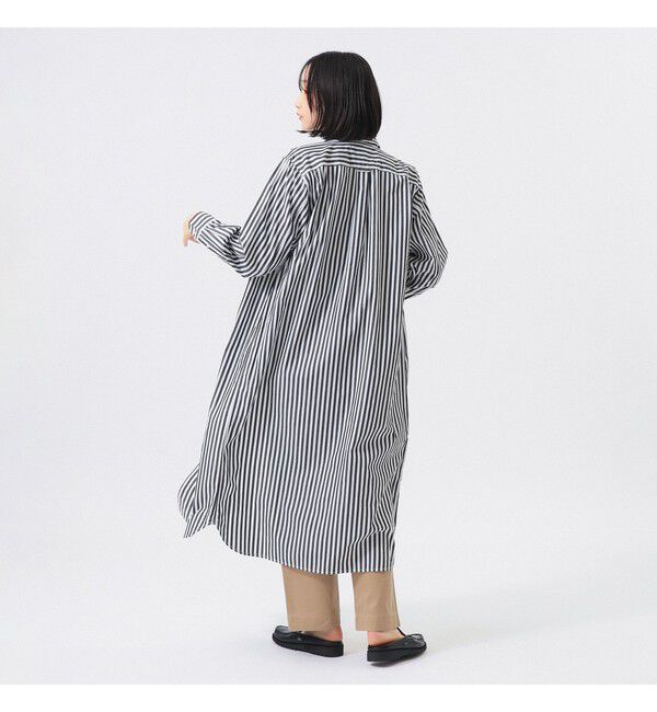 BEAMSBOY「ストライプ BD ワンピース ロングスリーブ」|ワンピース|