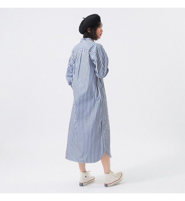 BEAMSBOY「ストライプ BD ワンピース ロングスリーブ」|ワンピース|