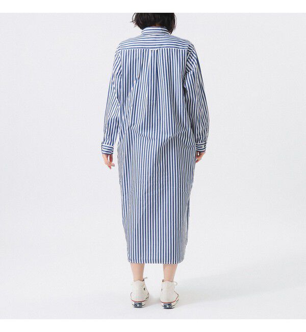 BEAMSBOY「ストライプ BD ワンピース ロングスリーブ」|ワンピース|