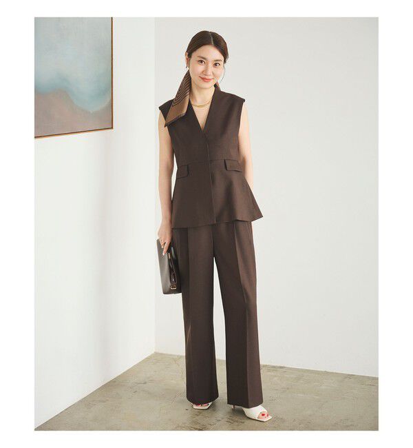 Demi-Luxe BEAMS 「エディター東原妙子 &times; Demi-Luxe BEAMS / ツイル イージー ストレート パンツ」|チノ|BROWN