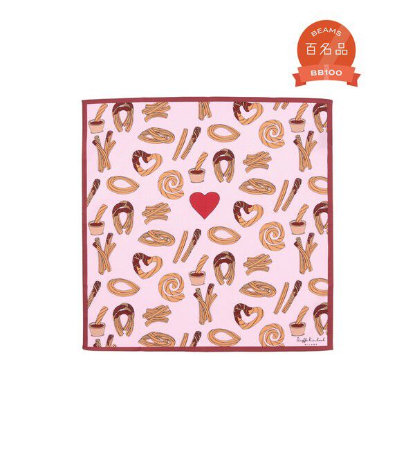 Demi-Luxe BEAMS 「Dieffe Kinloch / チュロス ハート ハンカチ」|ハンカチ|PINK