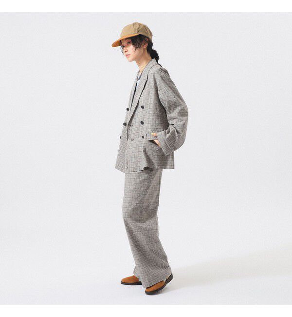 BEAMSBOY「チェック スラックス ＜オフィスカジュアル / セットアップ対応 / オンオフ兼用＞」|チノ|