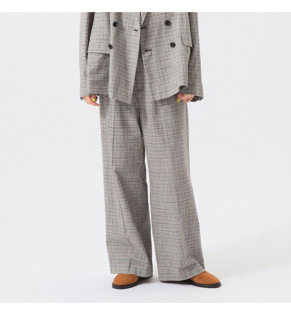 BEAMSBOY「チェック スラックス ＜オフィスカジュアル / セットアップ対応 / オンオフ兼用＞」|チノ|