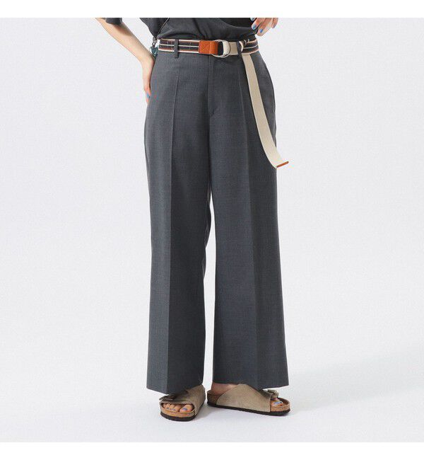 BEAMSBOY「ティーダブ ワイド スラックス」|チノ|T.GREY