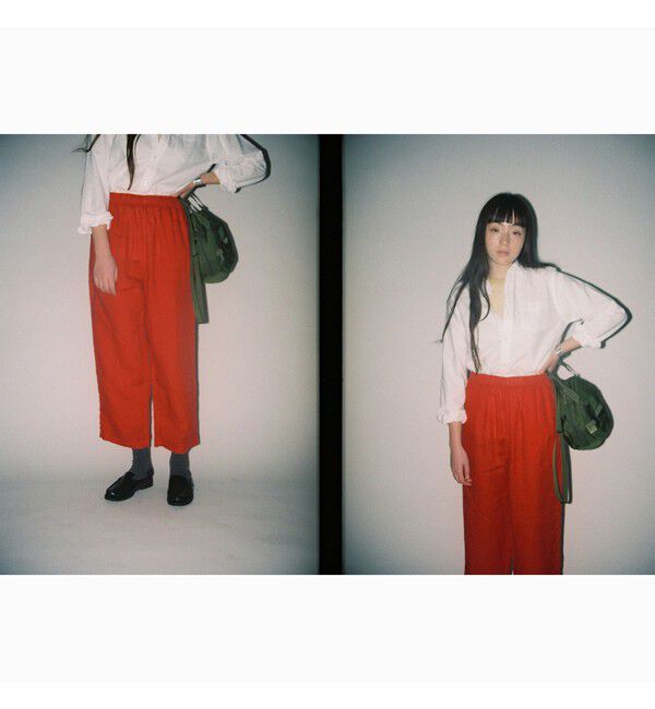 BEAMSBOY「リネン ソリッド イージー ＜イージーケア＞」|チノ|RED