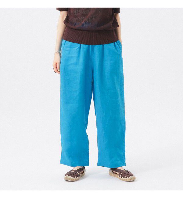 BEAMSBOY「リネン ソリッド イージー ＜イージーケア＞」|チノ|TURQUOISE
