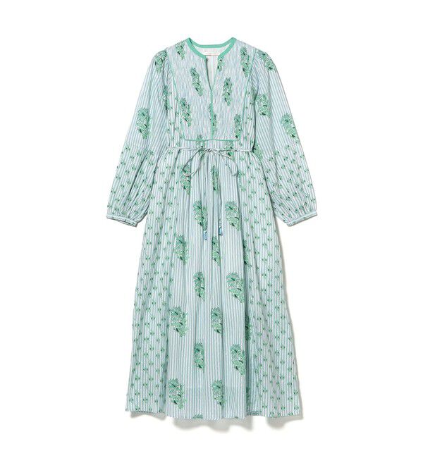 Demi-Luxe BEAMS 「ne Quittez pas / コットンジャカード リリープリント シャーリング ワンピース」|ワンピース|