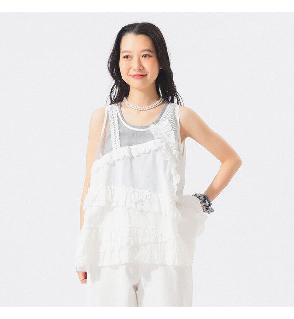 BEAMSBOY「【別注】TORI-TO / コラージュ ノースリーブ シャツ」|シャツ・ブラウス|