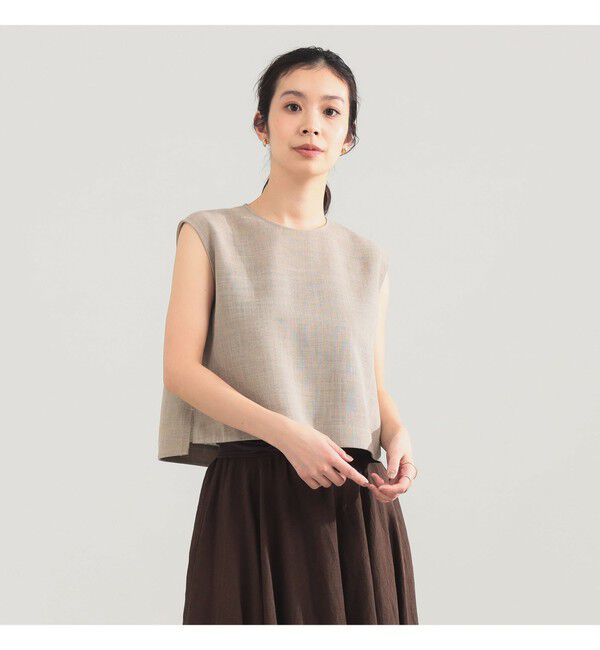 Demi-Luxe BEAMS 「AK+1 / クロップド ブラウス」|シャツ・ブラウス|BEIGE